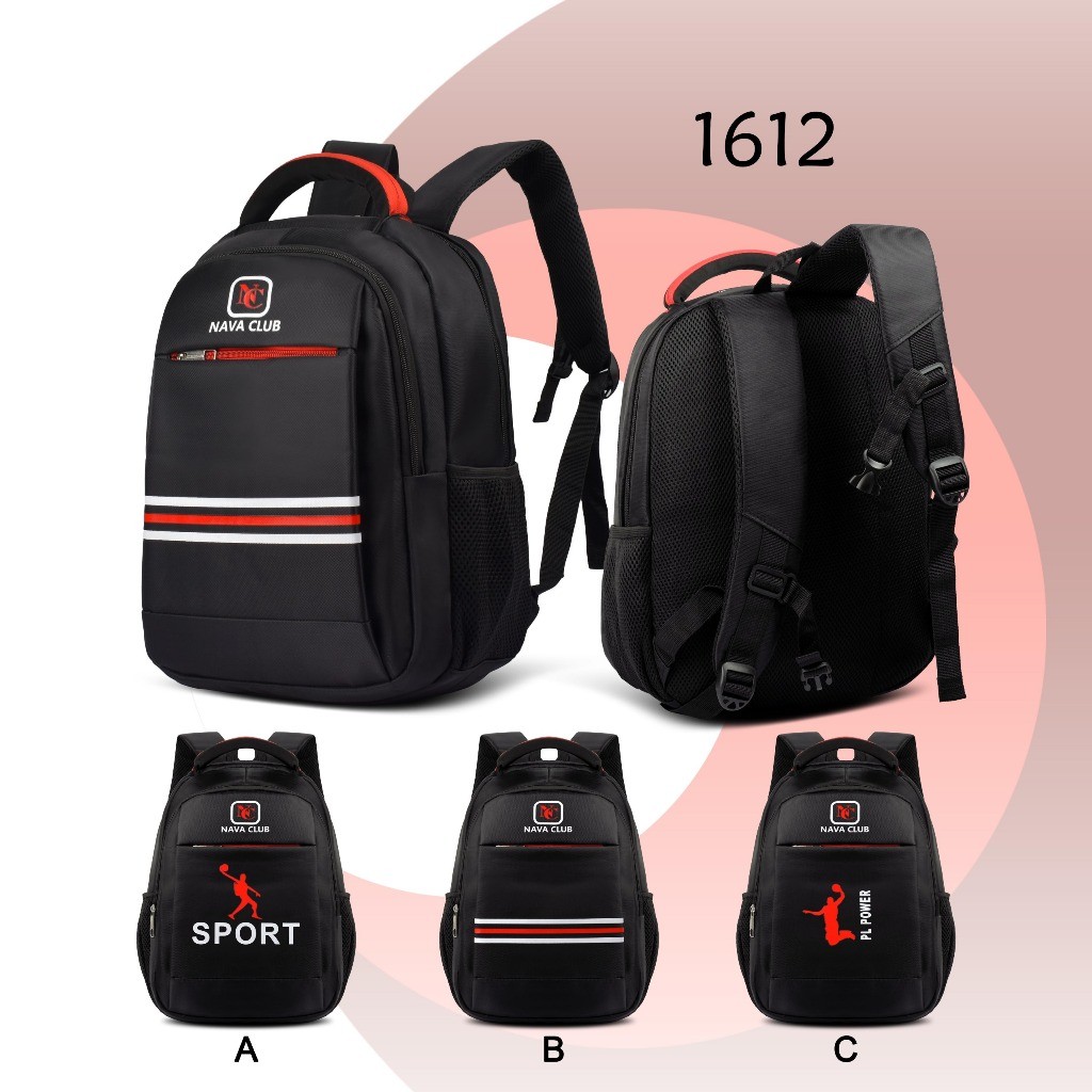 History Bags Surabaya-Tas Laptop Pria Nava Club 1612 Tas Backpack Travel Pria Tas Punggung Tas Sekol