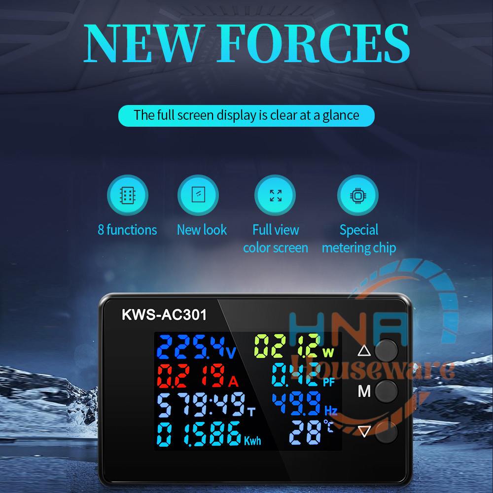 KWS 301 AC Watt Meter Digital 8in1 kwh KWS AC-301 100A Volt Ampere