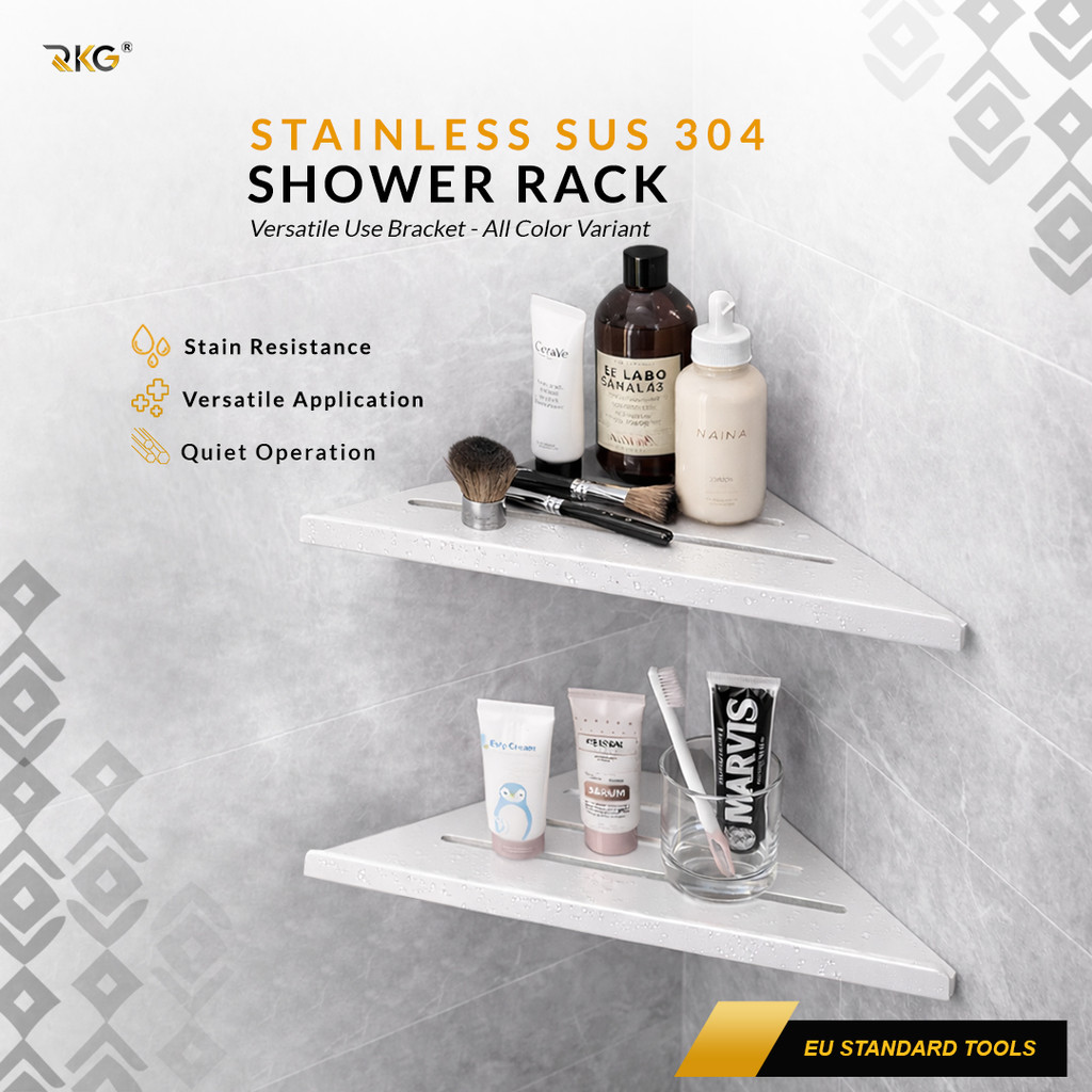 Rak Segitiga Sudut Kamar Mandi Stainless Triangle Corner Rack