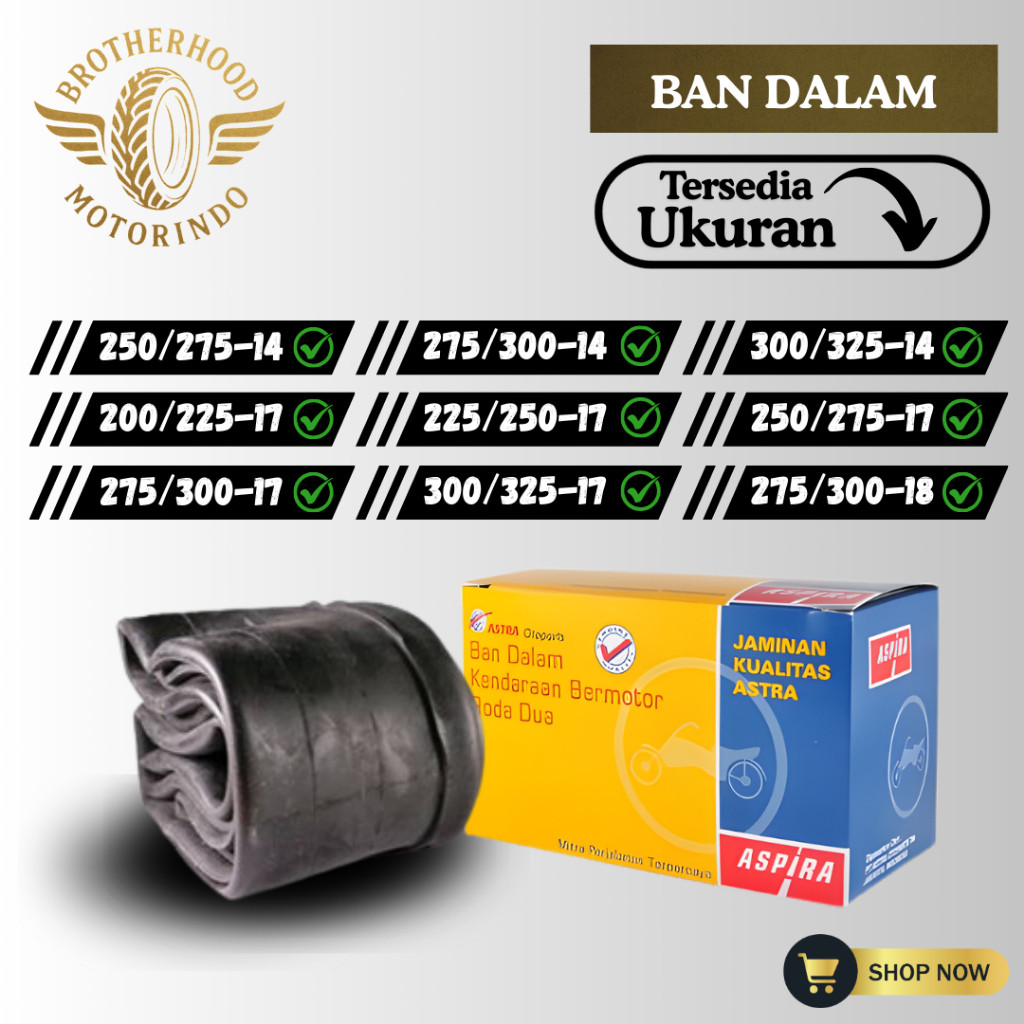 BAN DALAM MOTOR ASPIRA RING 14 / RING 17 / RING 18 / BAN DALAM MAXXIS / 70/90 80/90 90/90 300 275 25