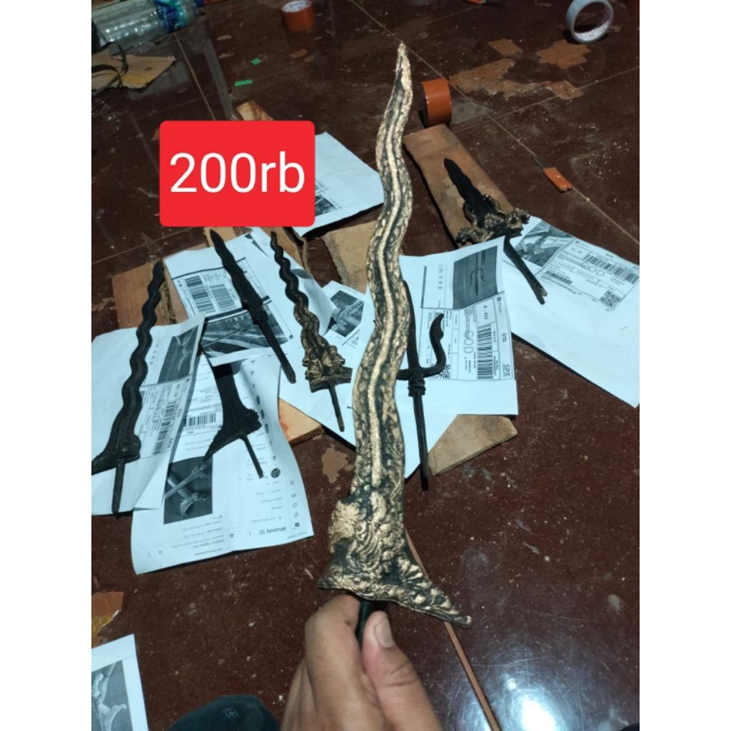 Keris Sempono Naga Raja Kinatah Ori Sepuh Majapahit Kinatah