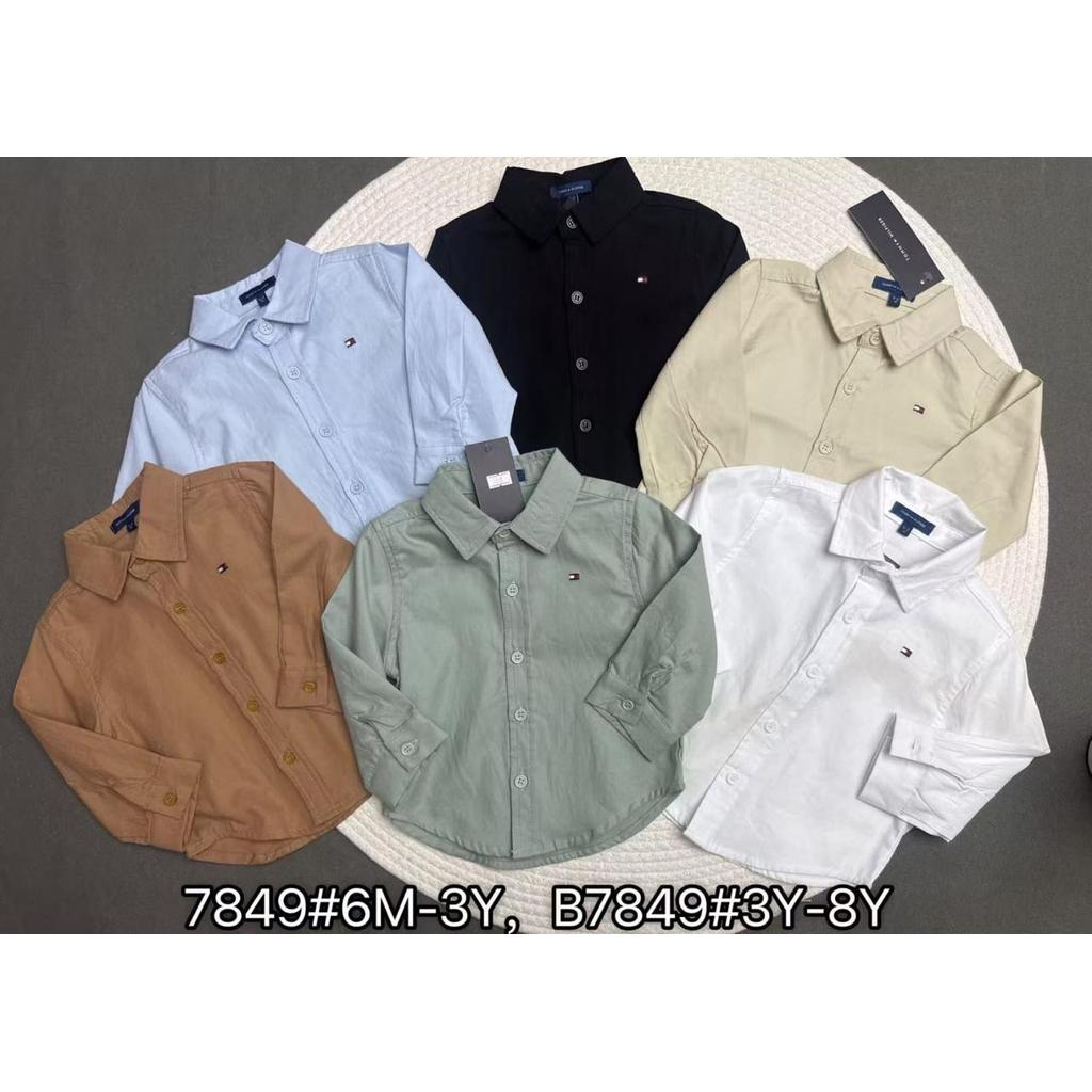 PF Kemeja Lengan Panjang Tommy Hilfiger 6-24M  (7849) Baju Fahion Anak Kids