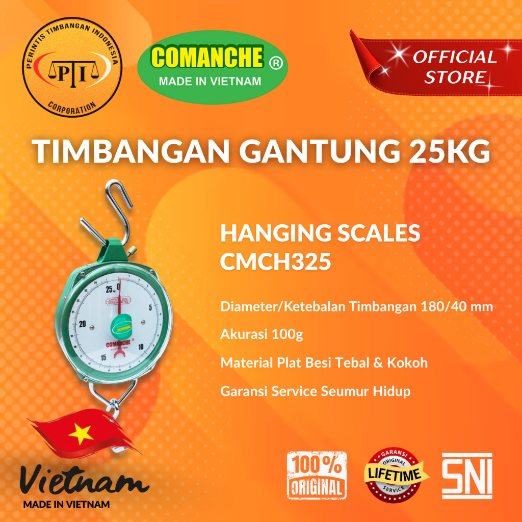 Pusat Timbangan Pekanbaru / COMANCHE Timbangan Gantung Manual Pegas 25kg 50kg 100kg 200kg 250kg Coma