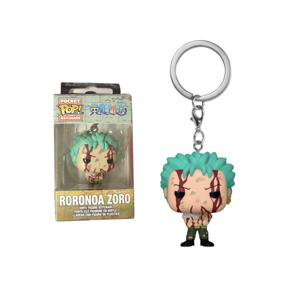 Funko Pop Keyains One Piece Battle Zoro Blood Roronoa Zoro Vinyl Action Figure Pop Pocket Keyring To