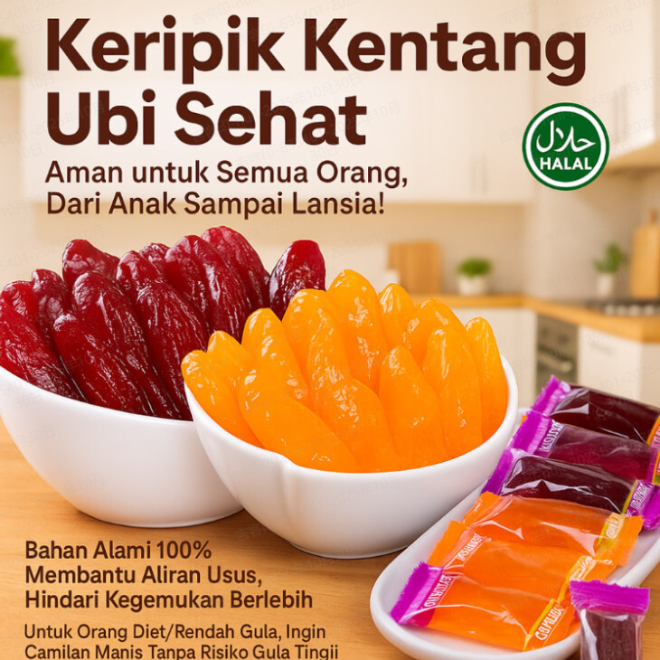 Makanan Ringan Ubi Jalar Kering/Ubi Jalar Ungu Kering Rendah Gula/ubi jalar/ubi kering china/Ubi jal