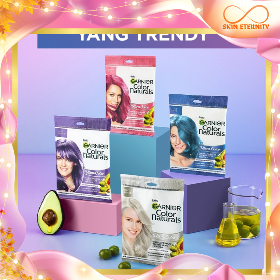 Pastel Sachet Garnier Hair Color Natural | Garnier Bleaching Ash Blonde | Blue | Pink