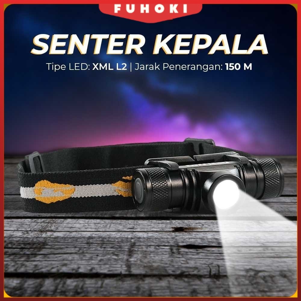 TAFFLED Senter Kepala Headlamp Headlight LED XML-L2 800 Lumens - D10-GCU2