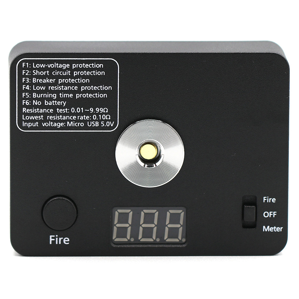 Coil Burning Ohm Tab 18650 Measure Resistance Builng Platform Resistance Meter