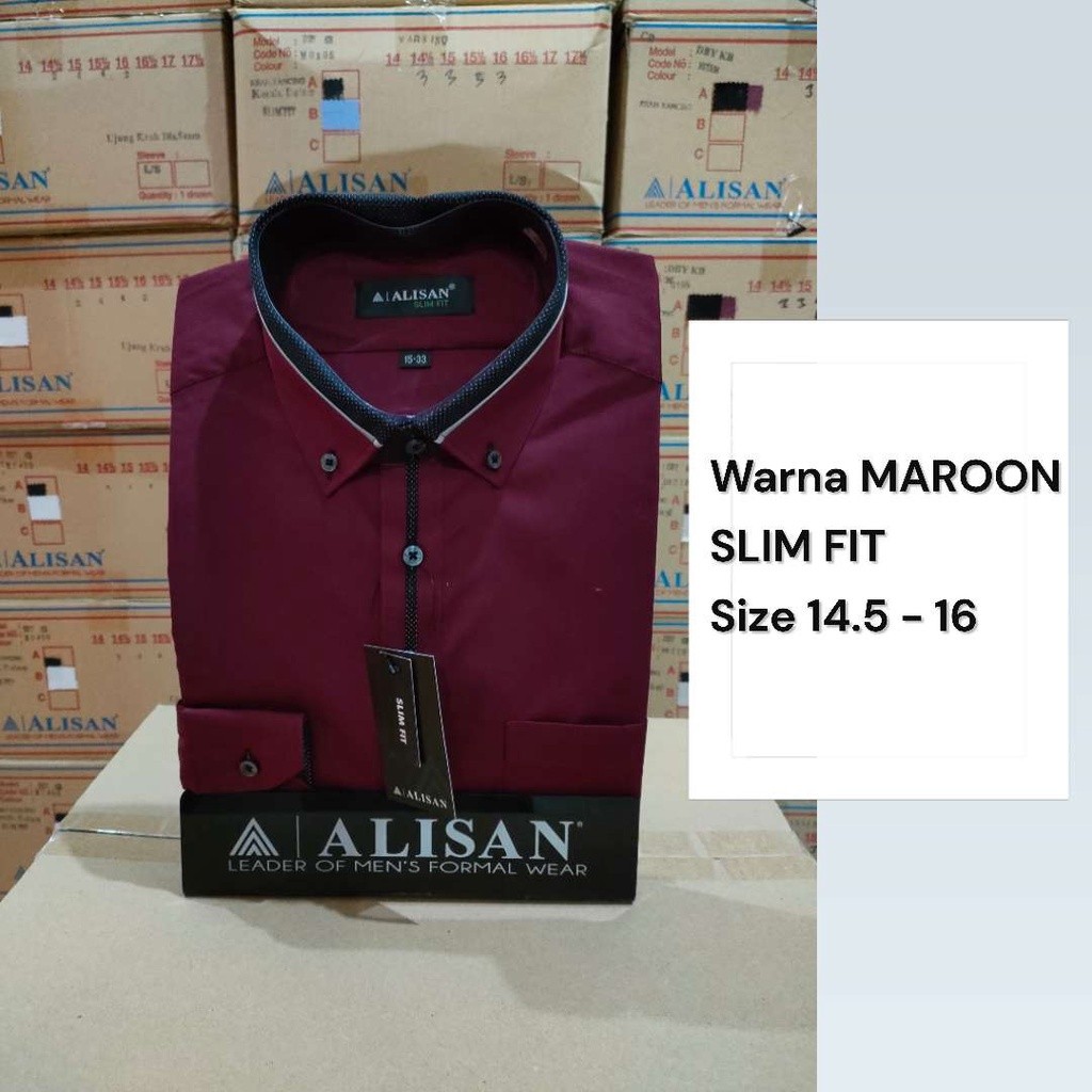 PREMIUM - Alisan Kemeja Pria Lengan Panjang Motif Garis ORIGINAL- pakaian pria lainnya