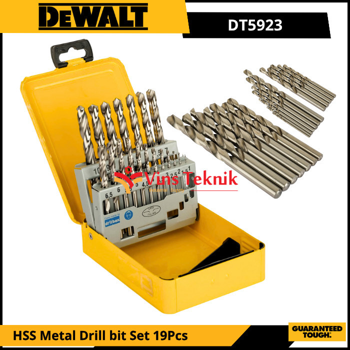 DeWALT DT5923-QZ Mata Bor Besi Set 1-10mm Metal Drill Bit Set DT5923