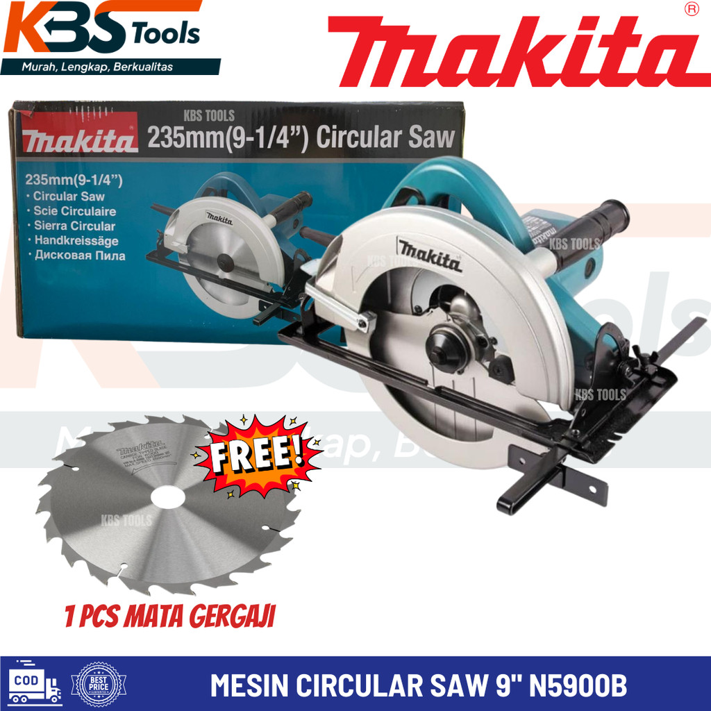 MAKITA Mesin Circular Saw 9" Inch N5900B Gergaji Potong Kayu Gergaji Listrik Circle