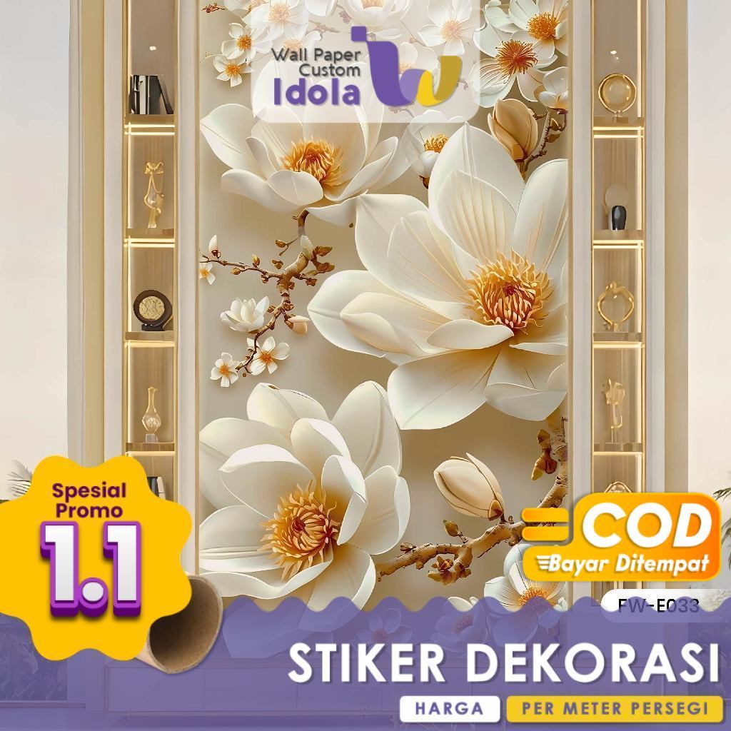 Stiker Dinding | Stiker Dinding Bunga 3D | Stiker Dinding Motif Bunga 3D | Stiker Dinding Gambar Bun