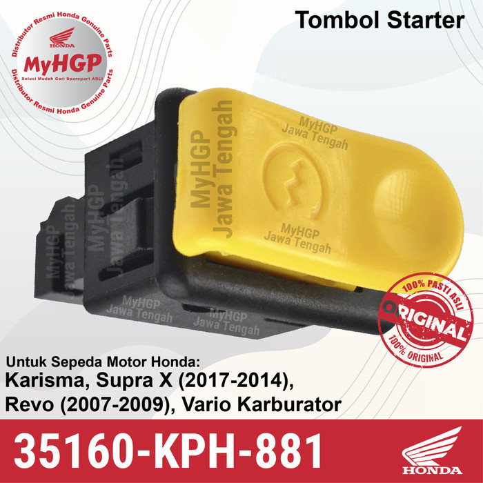 35160KPH881 Tombol Starter Karisma Supra X Vario Karbu 35160-KPH-881 35160 KPH 881