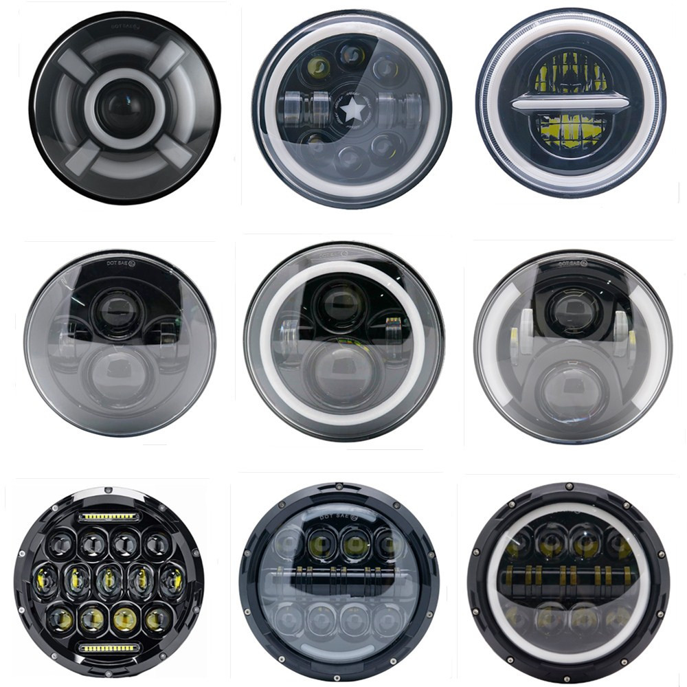 7" HeadLight LED Headlight 7 In Motorcycle Headlamp H4 High Low Beam  Light lamp