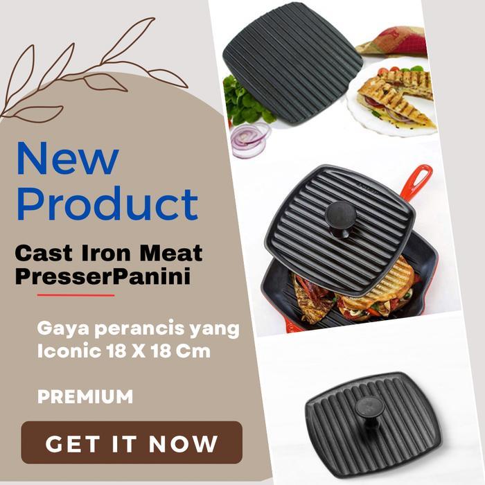 Cast iron Panini meat and burger press grill 18 x18 PRO JAPANESE BUILD
