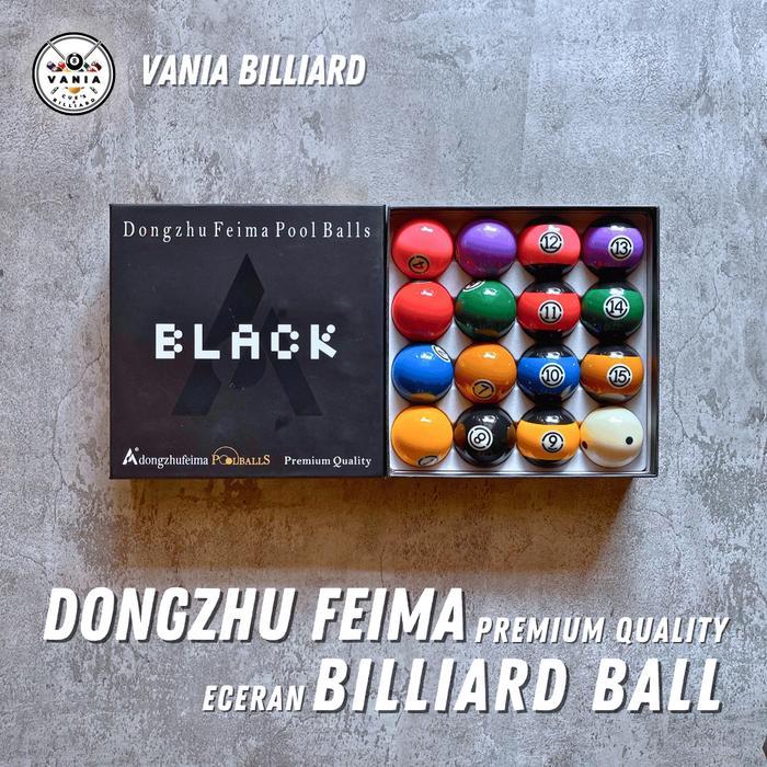Eceran Bola Billiard Dongzhu Feima Black | BOLA BILLIARD 9FEET IMPORT TAIWAN BILLIARDS BALL 2 1/4" E