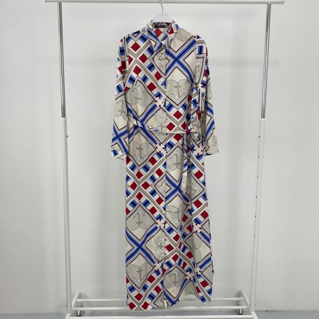 Dress Maxi Panjang Motif Bunga Minimalis Branded Defacto Model Kekinian Tampil Anggun