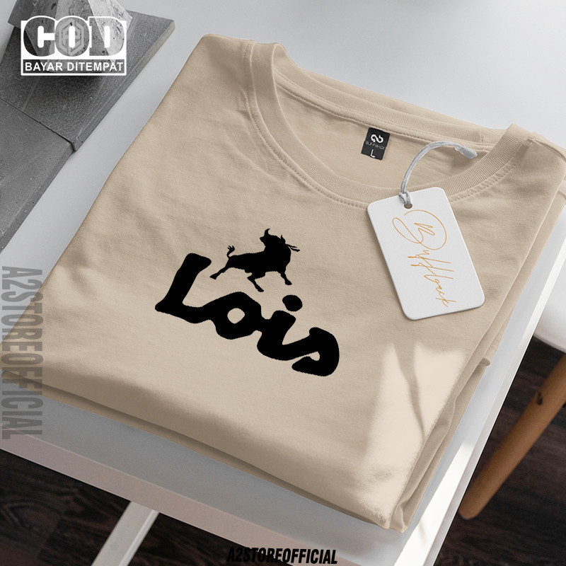 Diskon Kaos Baju Lois Text Black Tshirt Premium Quality Lengan Pendek Pria Wanita Baju Premium HITZ