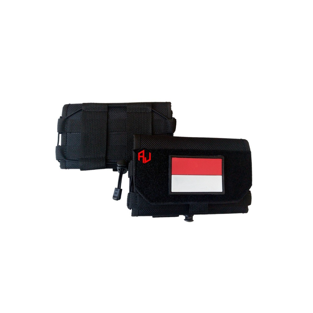 BE - SARUNG HP TACTICAL SARUNG HP TERBARU LOGO PATCH RUBBER BENDERA