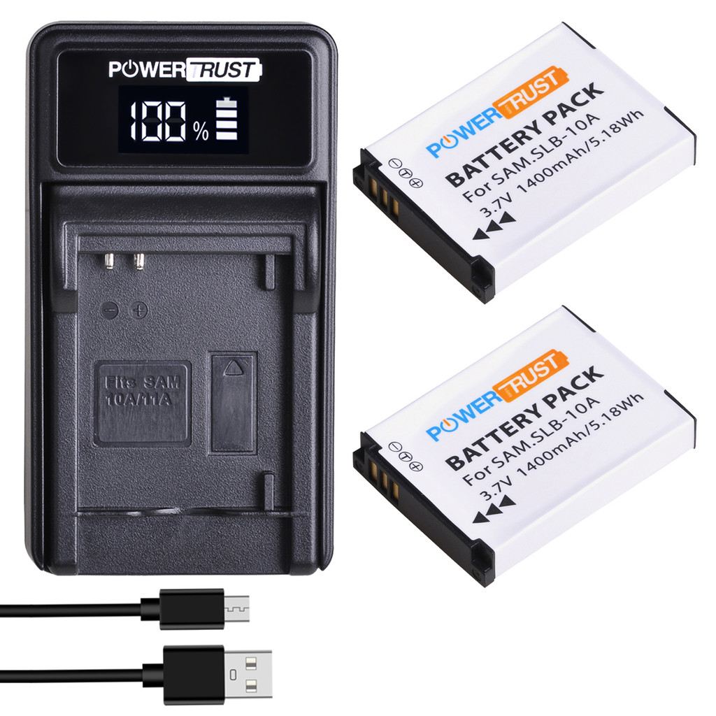 SLB-10A SLB10A SLB 10A Battery + LED USB Charger for Samsung EX2F HZ15W SL202 SL420 SL620 SL820 WB15