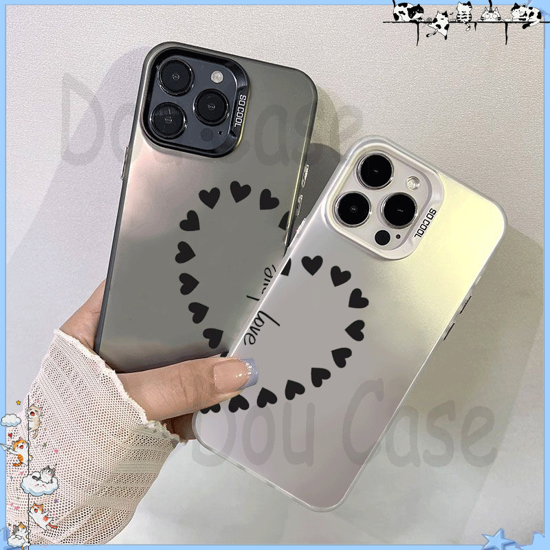 Casing HP iPhone Couple Softcase Silikon Lembut Aesthetic Korean Style Untuk 16/ 15 / 14 / 13 / 12 /