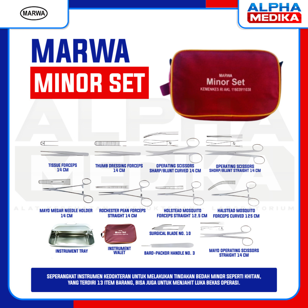 MARWA - Minor Set Marwa / Alat Bedah Minor Set / Alat Medis Operasi Bedah Minor
