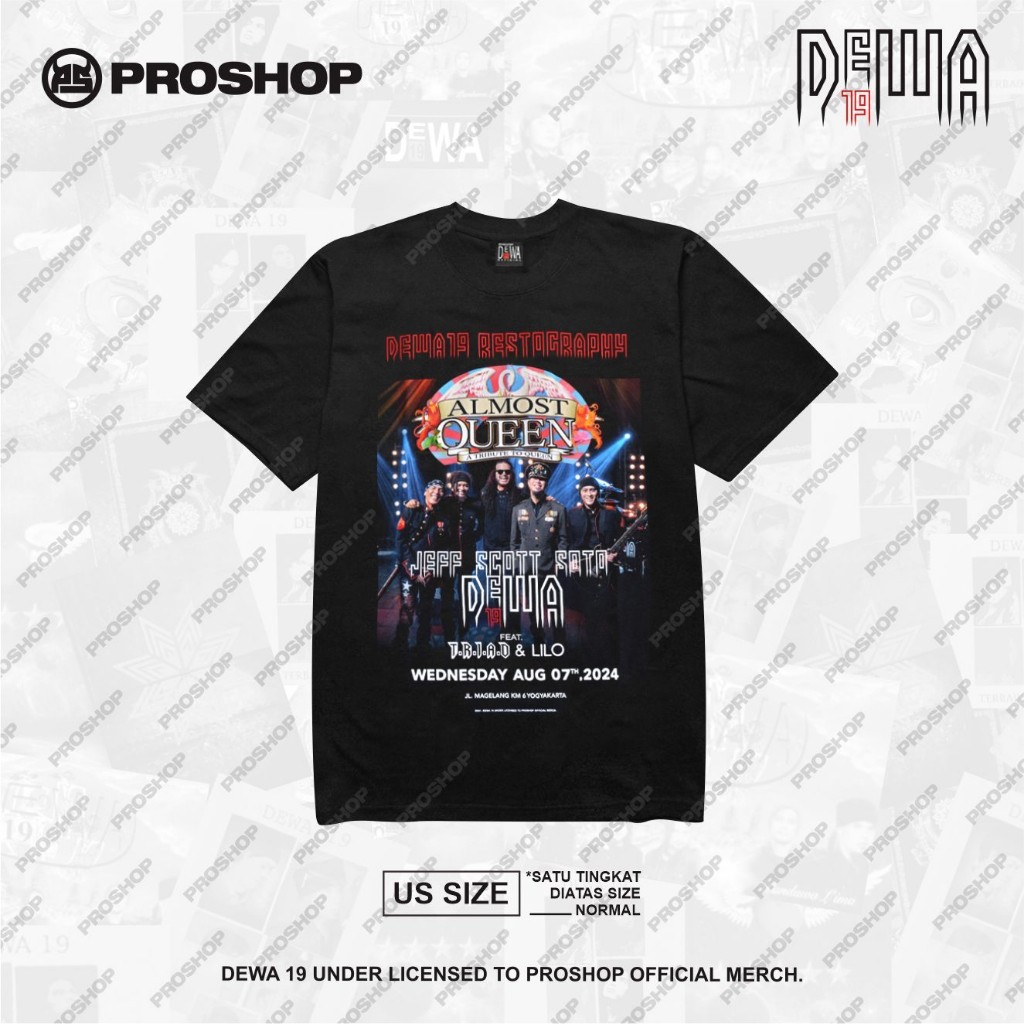 COD Proshop | Almost Queen Jogja Dewa19  Dewa 19 Tshirt | Kaos Pria Kaos Distro | Hitam