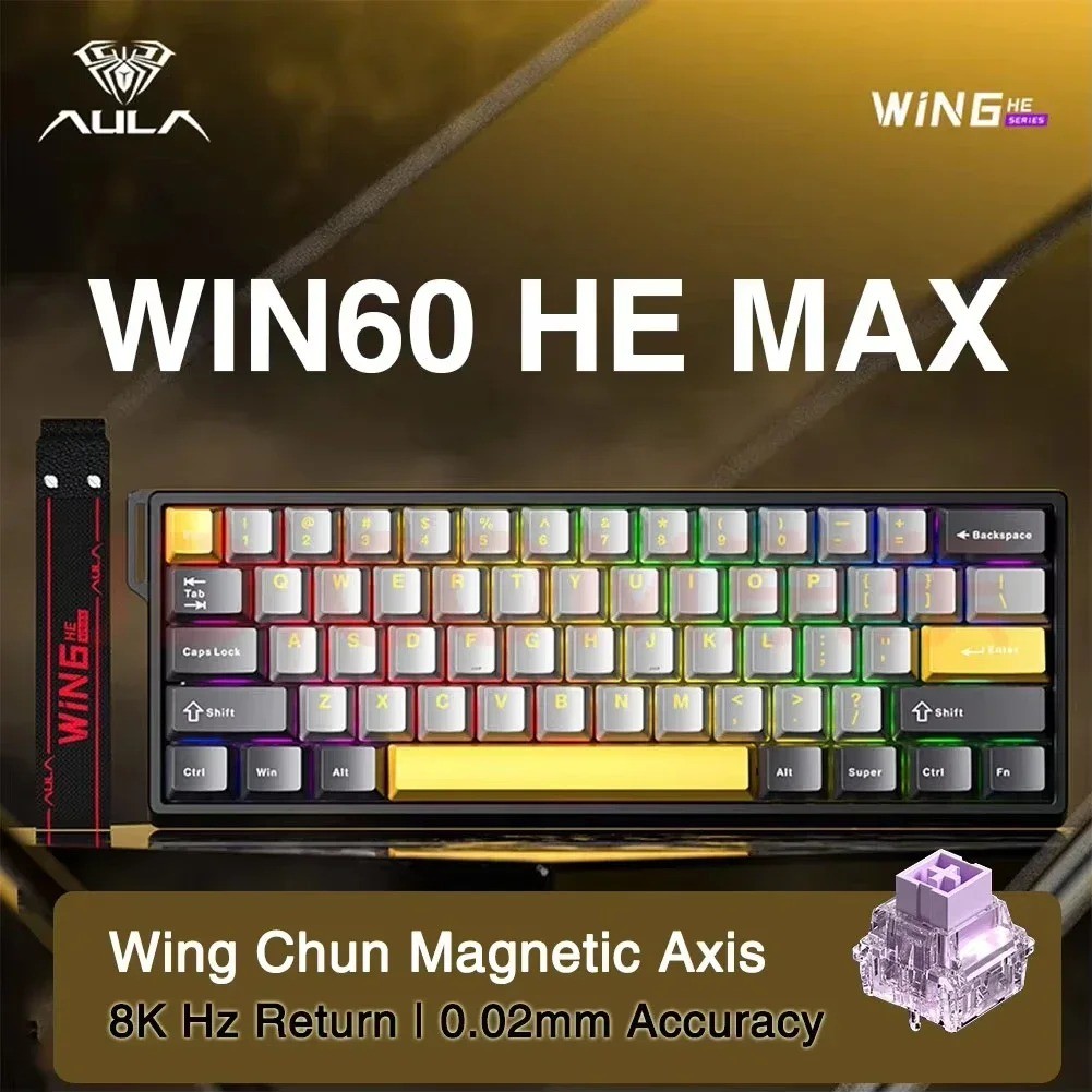 AULA WIN60/68HE Magnetic Switch Keyboard 8000HZ Gaming Keyboard FPS Low Latency Customizable Mechani