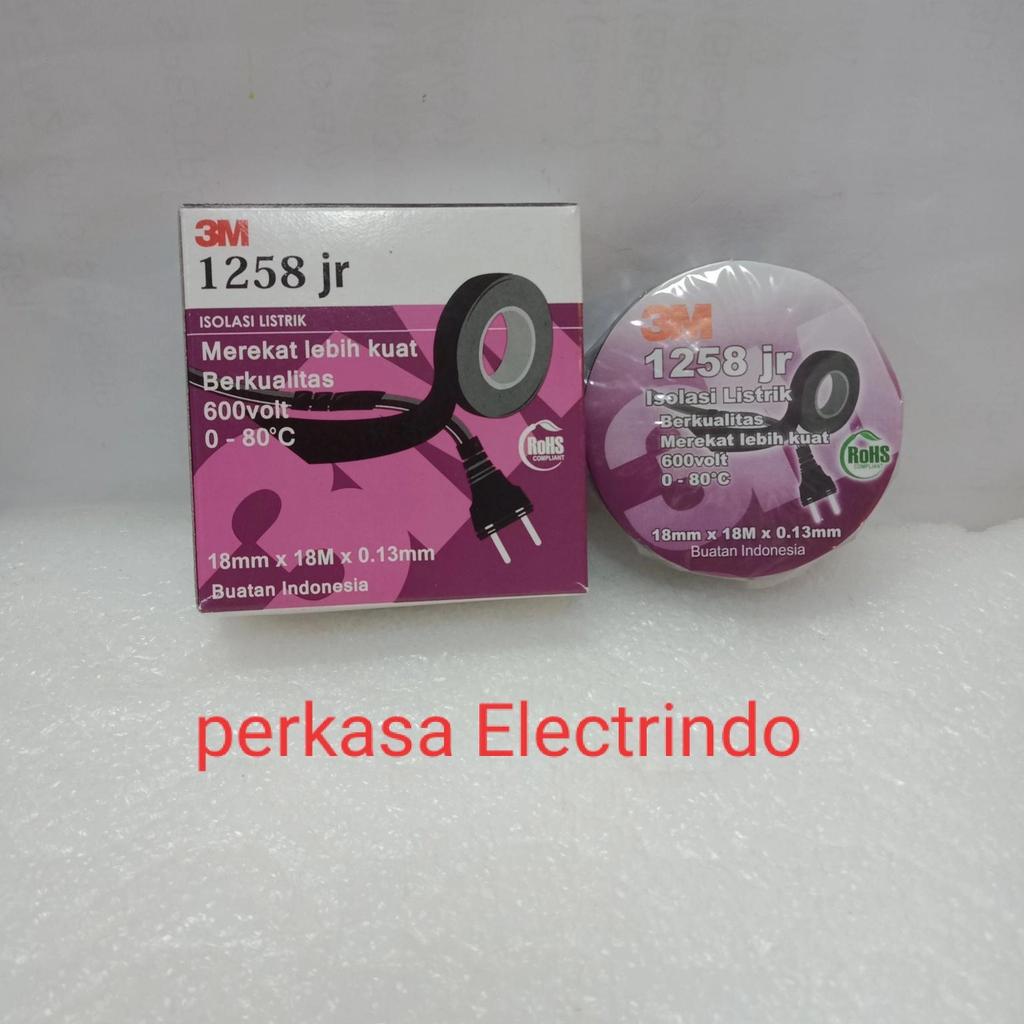 Isolasi Listrik 3m 1258 Jr Hitam Asli / Solasi Kabel 3 M Electric Tape