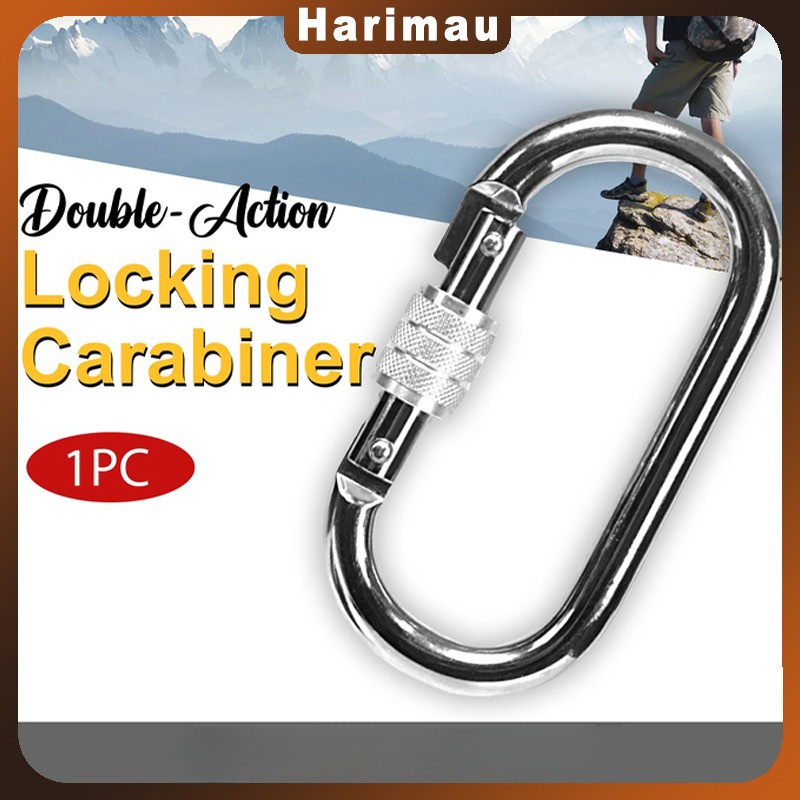 Carabiner Oval 25KN Screw Lock/Pengait Panjat Tebing/Carabiner Gantungan Panjat Tebing/Karabiner Aks
