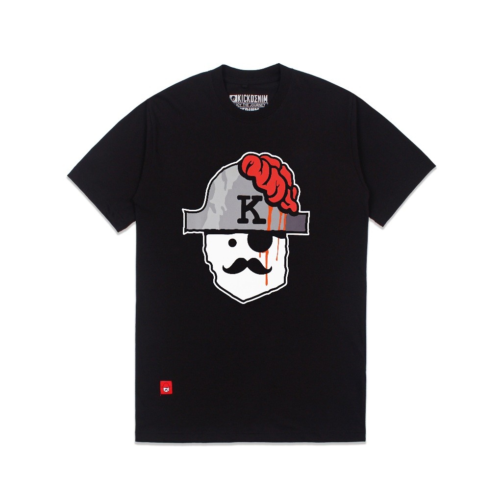 Kick Denim - T shirt Pria Lengan Pendek Hitam | Ts Luke