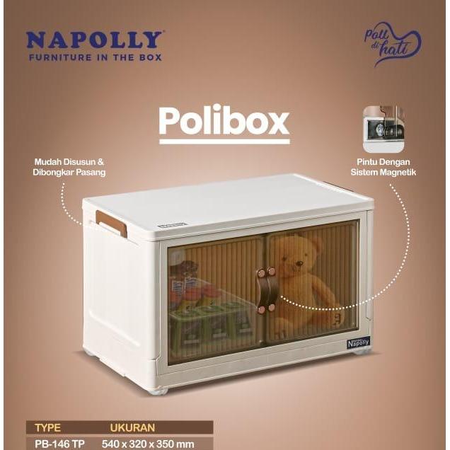 Rak Plastik Poly Box Cabinet Serbaguna Napolly Transparant Magnet