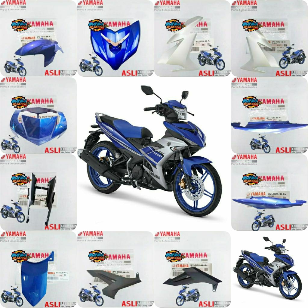 BODY BODI HALUS FULL SET MX KING 150 V1 OLD BIRU SILVER ORIGINAL YGP GENUINE PARTS