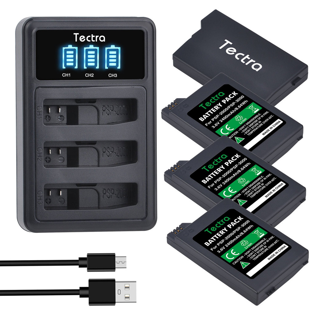 2400mAH Battery OR LED Charger for Sony PSP3000 PSP Slim 2000 PSPS110 Console, PSP2001, PSP3000, PSP