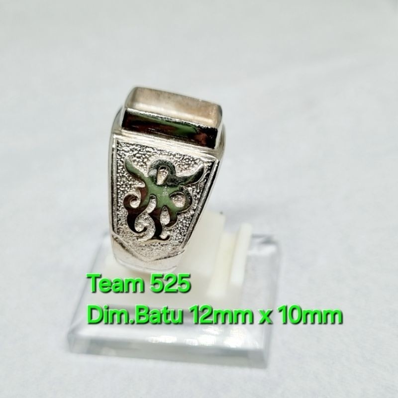 Ring emban alpaka super 12 x 10 eceran / model tanam kotak / pengikat ring cincin batu akik kotak ec