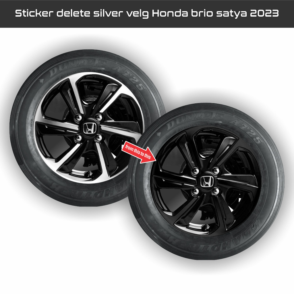 Sticker delete silver velg Honda brio satya 2023-2024 facelift (khusus model velg two tone)