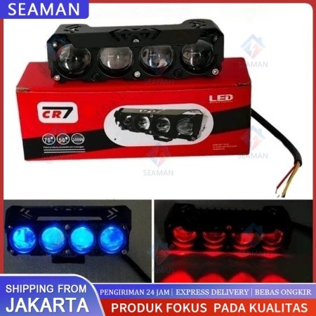 Lampu Tembak 4 Mata CR7 Plus Devil NEW Alumunium Waterproof Premium