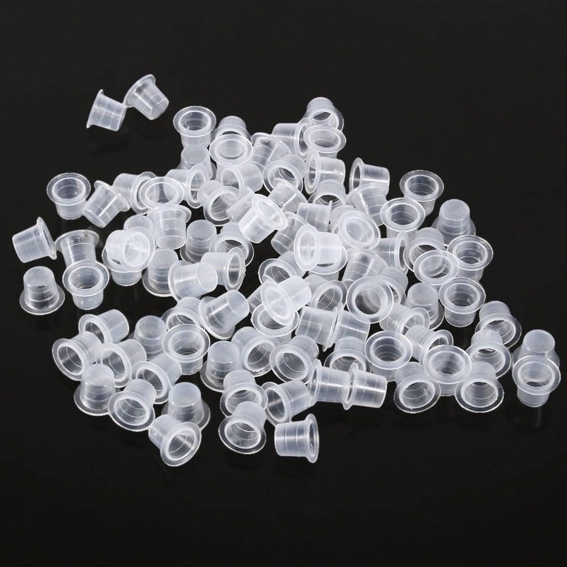 Tempat Tinta Tato 1000pcs Tattoo Ink Cup Set Bening Jernih Wadah Tempat Tinta Tattoo