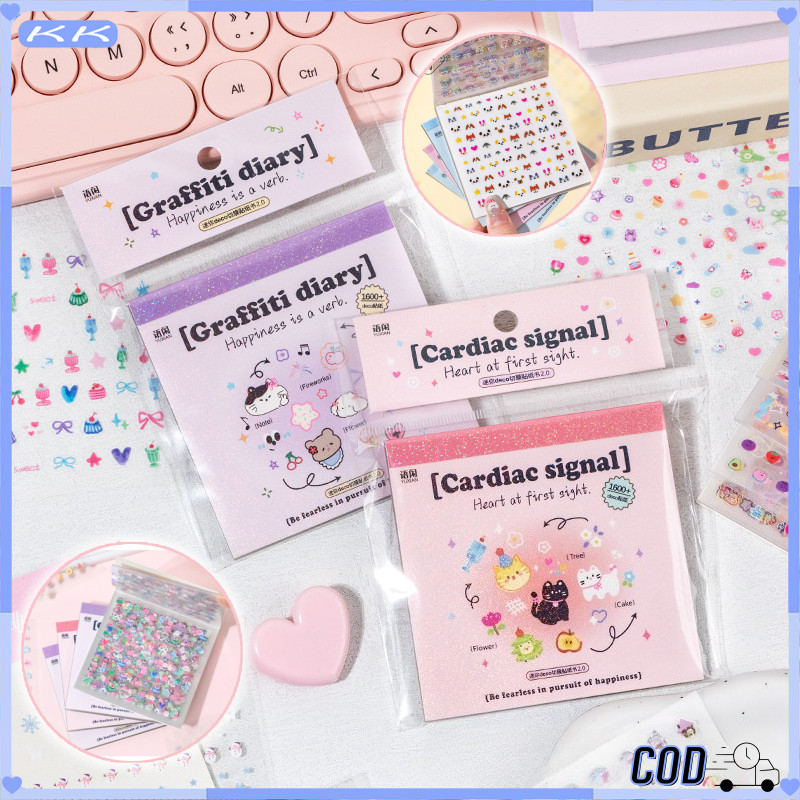 24 lembar Stiker / Stiker lucu kartun mini /buku stiker PET untuk melepas lapisan / aesthetic buku j