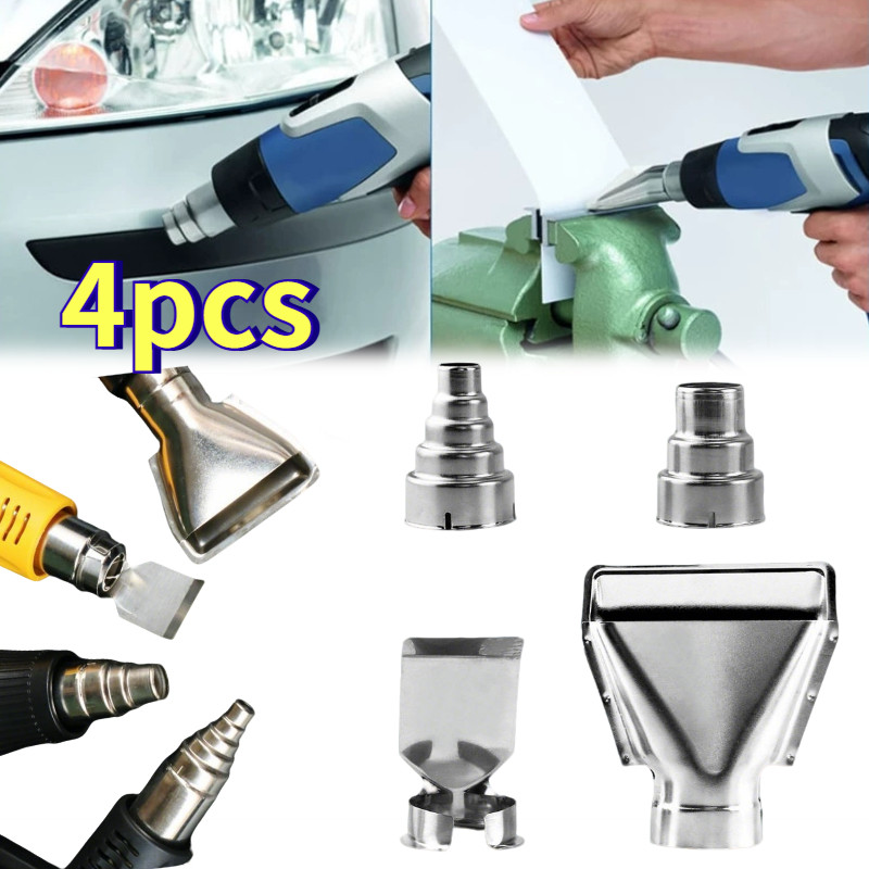 4pcs/Set Hot Air Heat Gun Blower Nozzle Stainless Diy Air Blow Gun Nozzle Tip Ujung Hot Air Gun Acce
