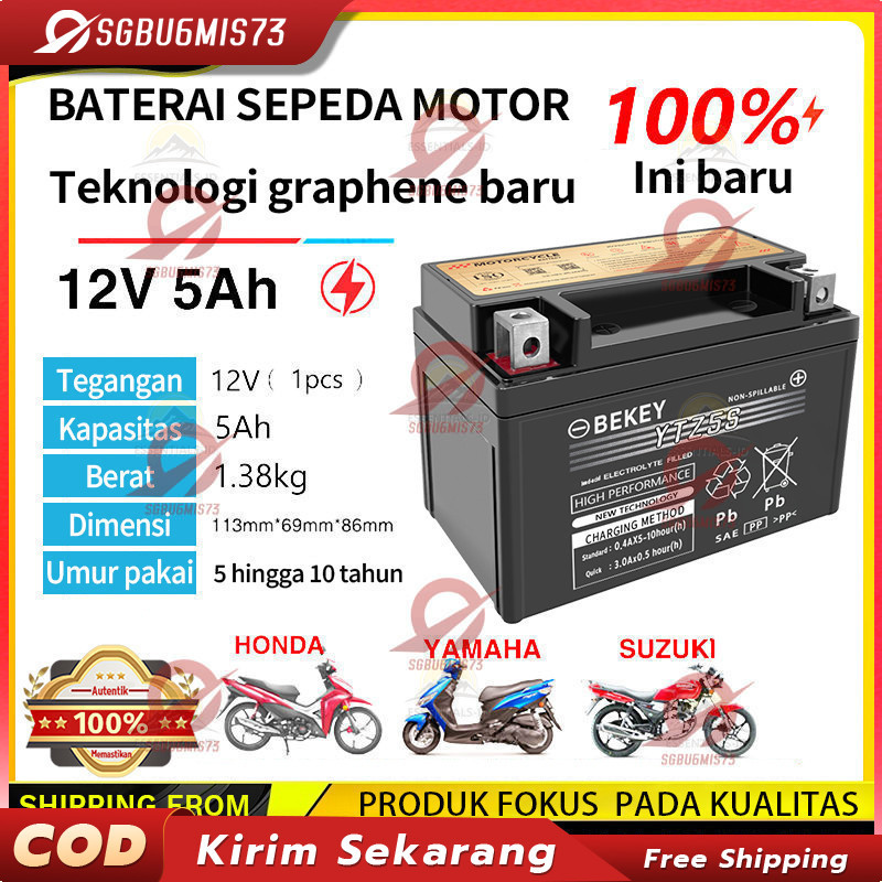 Aki Motor Yamaha Original YTZ5S Mio J Vixion Mio Soul Fino Soul GT Mio m3 X-ride Xeon Byson Jupiter 
