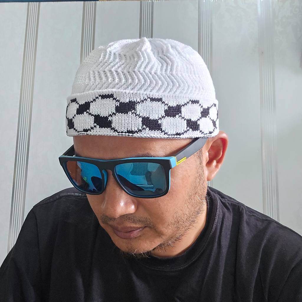 AKRHOM Peci Rajut Dewasa Elastis | Peci Rajut | Peci Haji | Hitam | COD