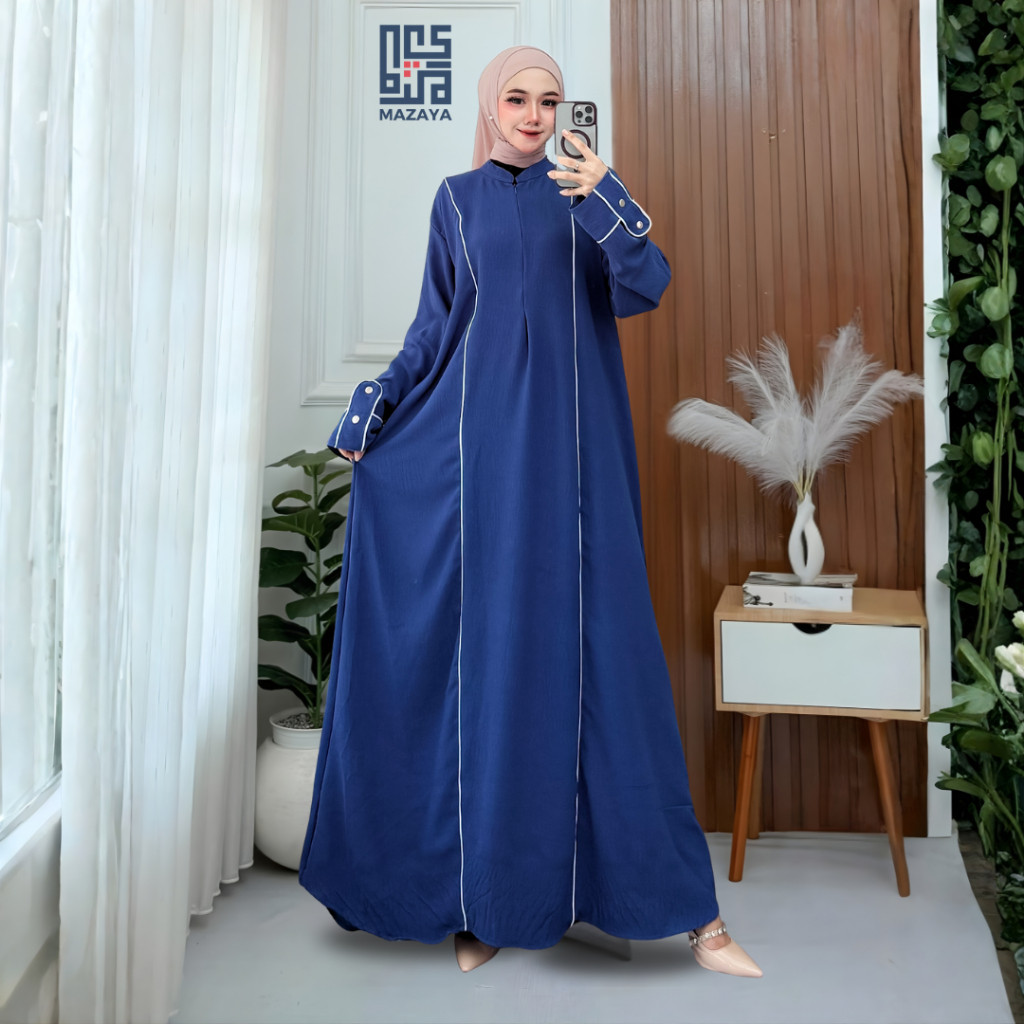 Fazira Dress Gamis Lebaran 2026 Model Gamis Terbaru Bahan Crinkle Airflow Premium