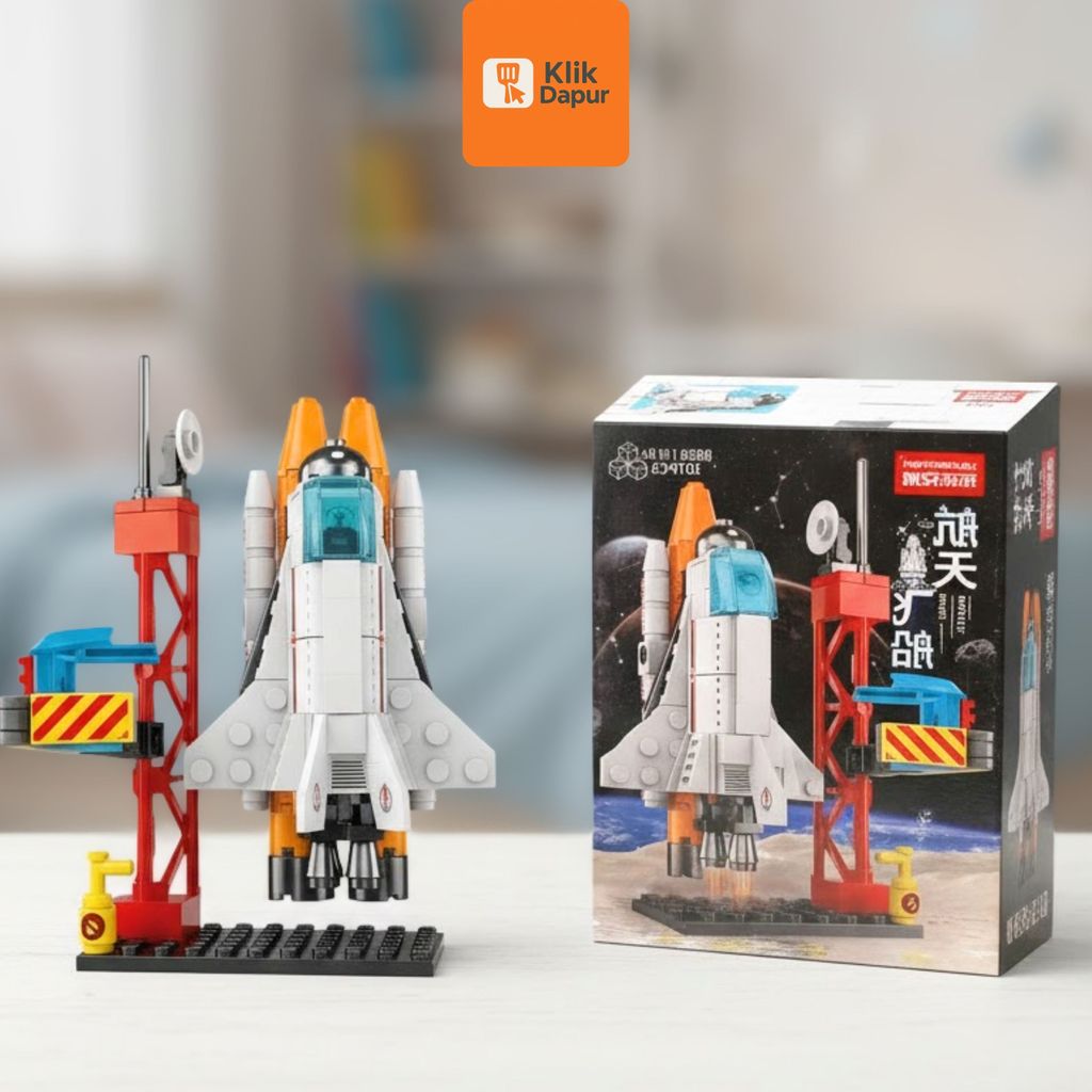 KLIKDAPUR - Mainan Brick Roket Pesawat Luar Angkasa Peluncuran Rocket Lele Brother 8858 - 8859 (JM92
