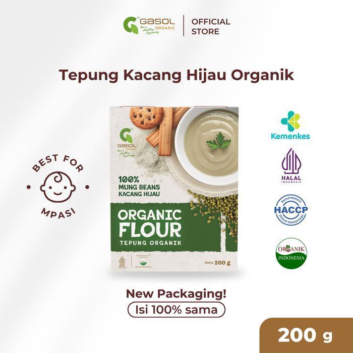 Gasol Tepung Kacang Hijau Organik Makanan Bayi Mpasi 200Gr