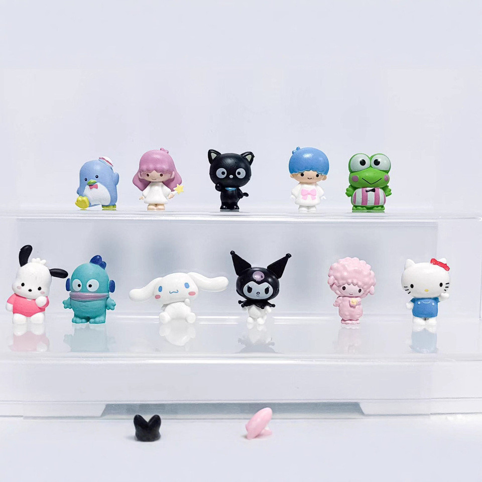 New Cute Sanrio Kawaii Kuromi Cinnamoroll Melody Pochacco Cartoon Anime Figure Doll Decoration Toys 