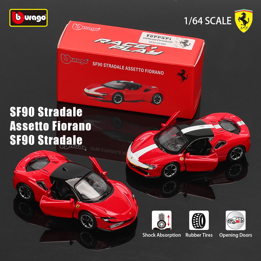Bburago 1:64 genuine Ferrari SF90 SP1 458 ENZO F40 F12TDF SF90 car model series children's Christmas