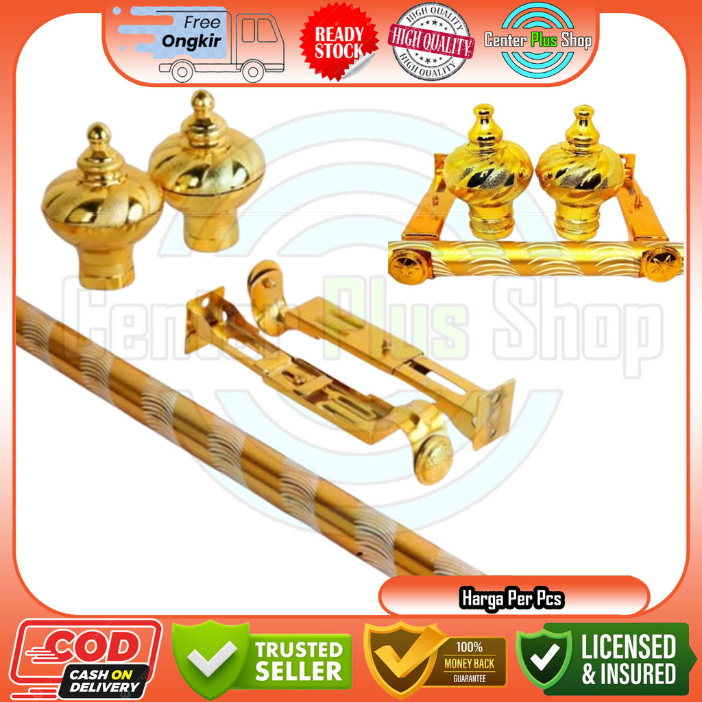 Batang Tiang Gorden Besi Full Set Lengkap Tongkat Hordeng Korden Gordyn Tirai Jendela Pintu Rumah Pi