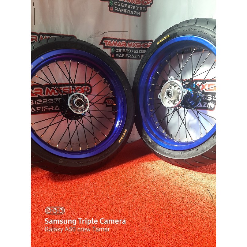 BAN SET SUPERMOTO KLX 150 KLX RODA SET SUMO KLX BF DTRACKER LEBAR VELG 300 350