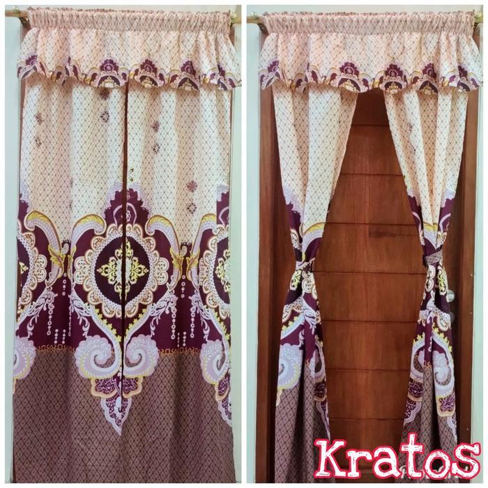 Gorden Serut shaby / gorden serut motif bunga belah tengah free tali - Serut kratos